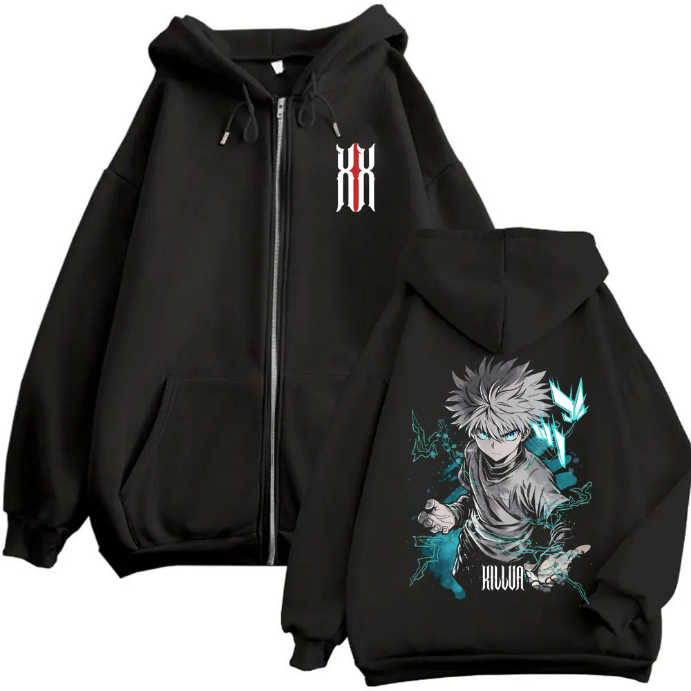 Cosplay Anime Killua Zoldyck - Худи на молнии с принтом аниме