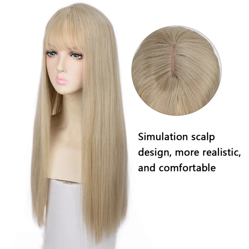 Anime Cosplay Long Black Hair - Синтетический парик Houyan 2026, длинные прямые