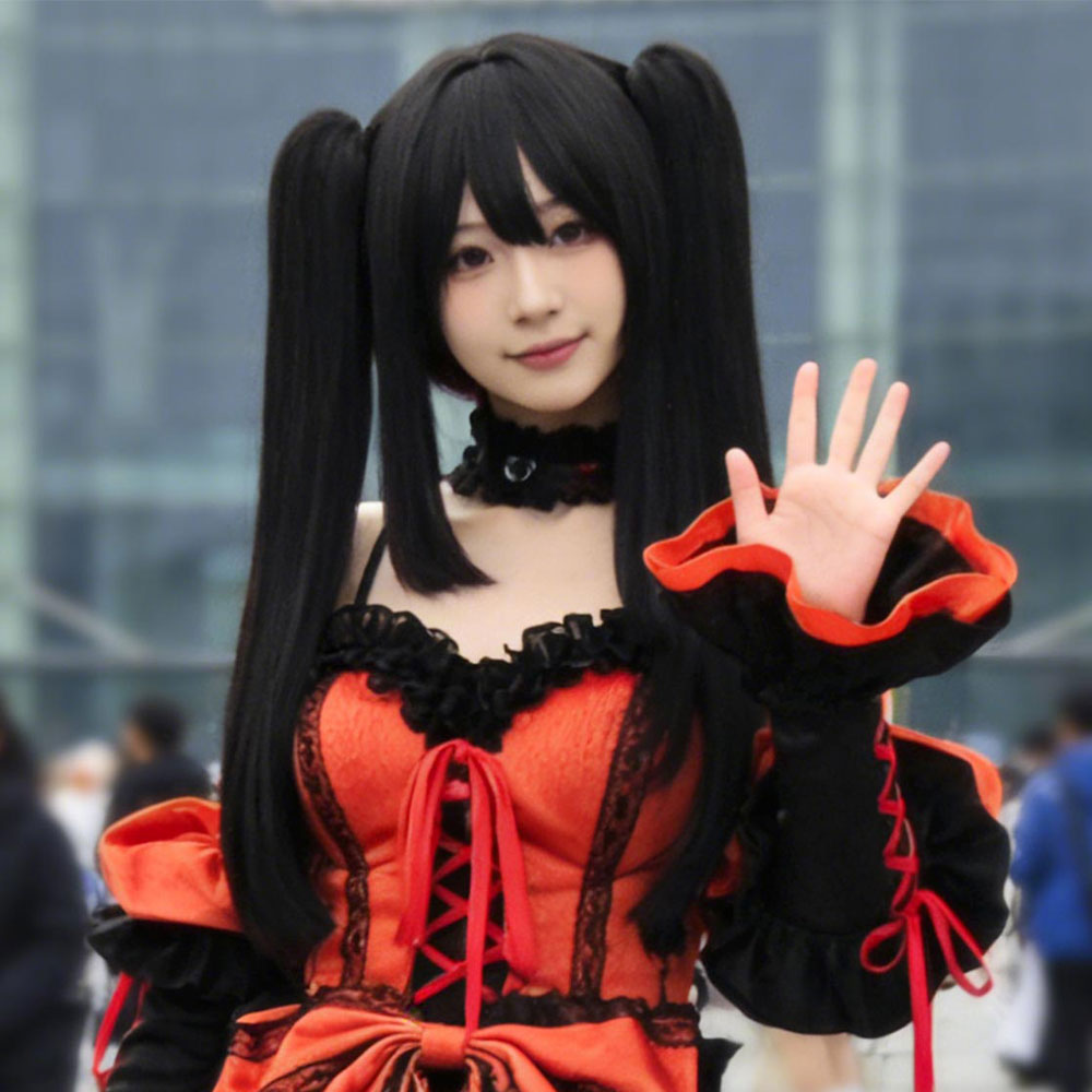 Anime Cosplay Long Black Hair - Парик для косплея Date A Live