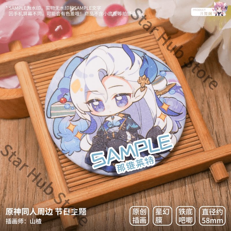 Значки из жести Genshin Impact – обзор и цена Anime Cosplay Albedo