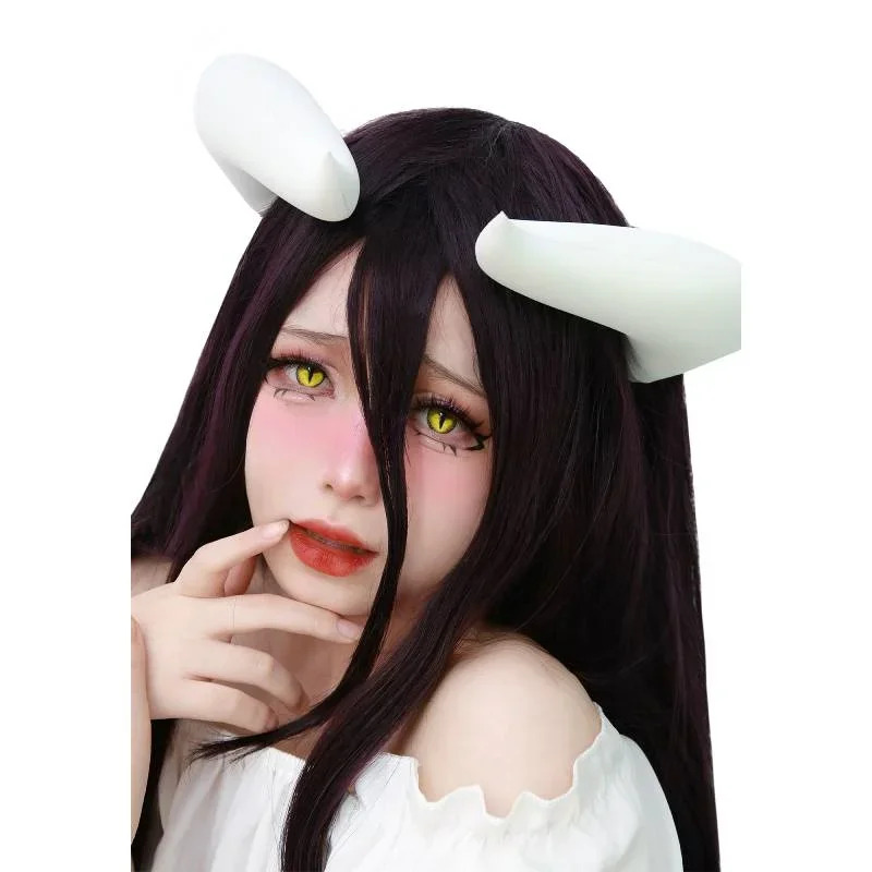 2026 белые рога с зажимами для – обзор и цена Anime Cosplay Albedo