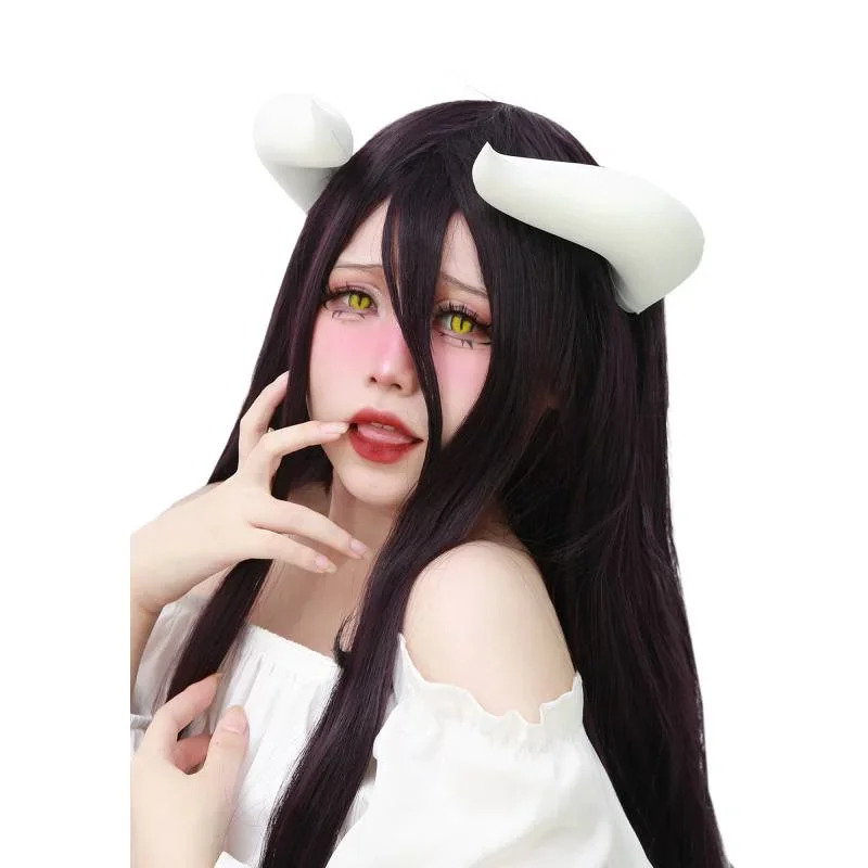 2026 белые рога с зажимами для – обзор и цена Anime Cosplay Albedo